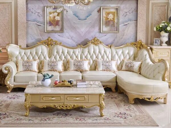 Luxury Antique L-Shape Sofa Set