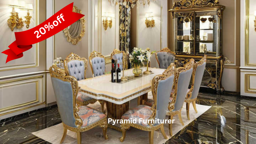 Modern 8-Seater Wood Dining Table Set in Pakistan