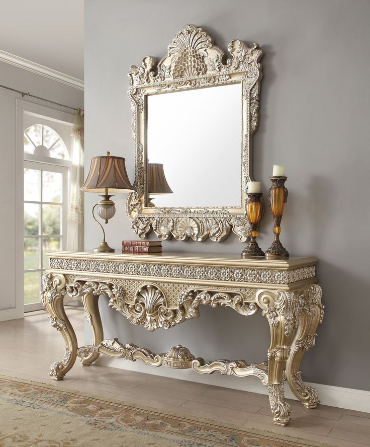console table with mirror