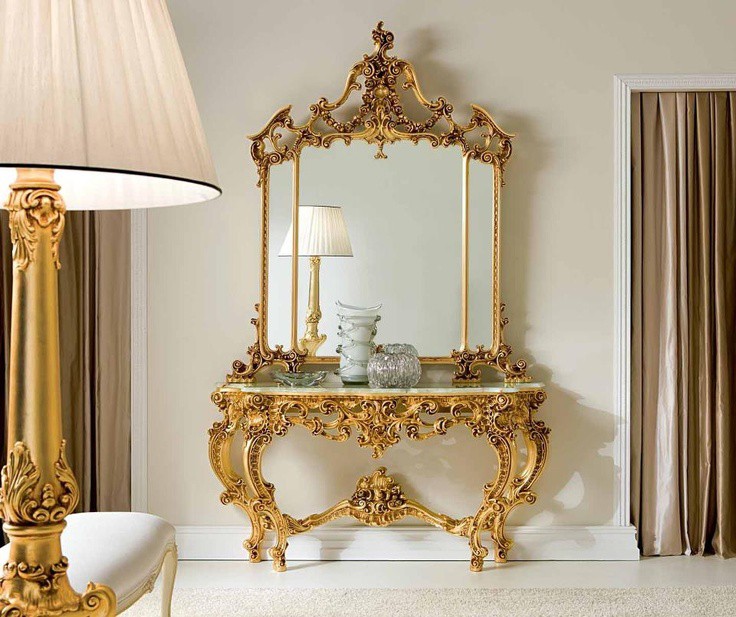 console table with mirror