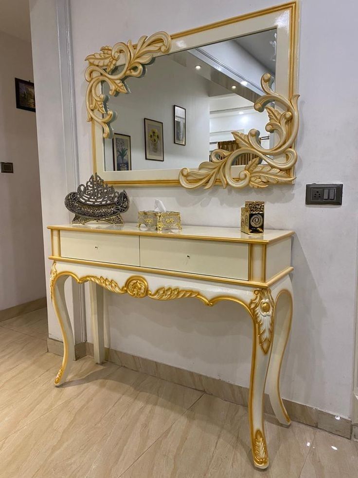 console table with mirror
