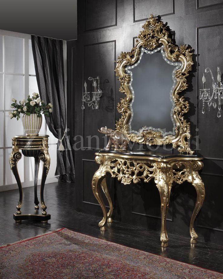 console table with mirror